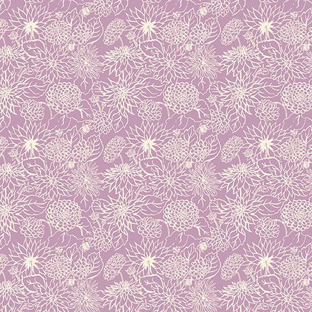 In the Garden by Jennifer Moore - Organic Cotton - Dahlia Dream in Lilac