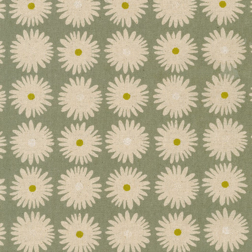 Robert Kaufman Cotton/Flax Prints - Daisies in Grey