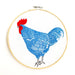 Farm Charm Embroidery Sampler - Blue Chicken by Gingiber for Moda