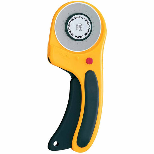 Olfa 60mm ergonomic rotary cutter in Yellow