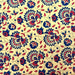 Block Printed Indian Cotton - Navy and Red Vine on Pale Yellow