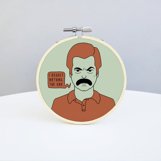 Holly Oddly - 4" Embroidery Kit - Ron Swanson
