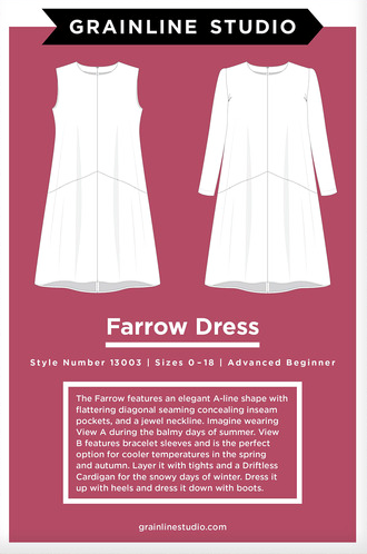 Grainline Farrow Dress Sizes 0-18 B Cup