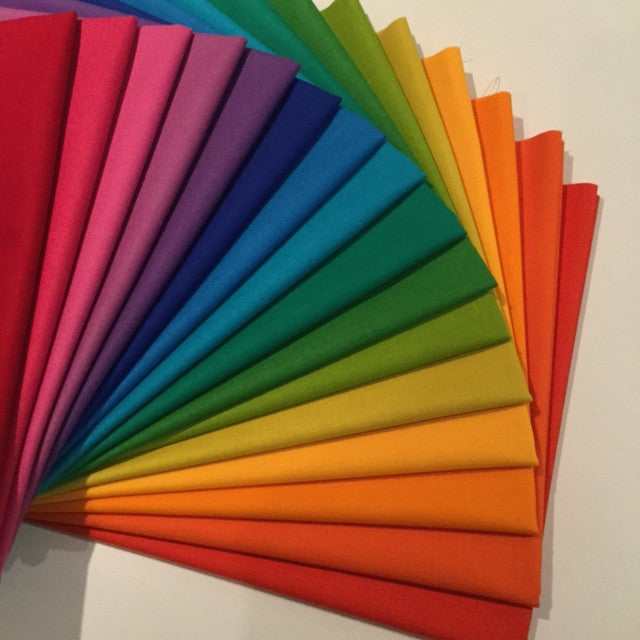 Fat Quarter Bundle - Free Spirit Half Yard Bundle - Bright Rainbow
