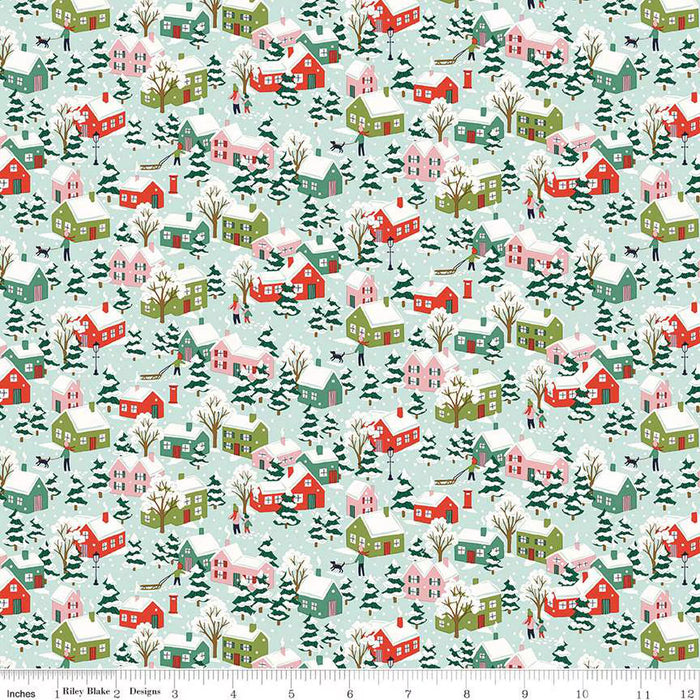 Liberty Quilting Cotton - Festive Greetings - Festive Village