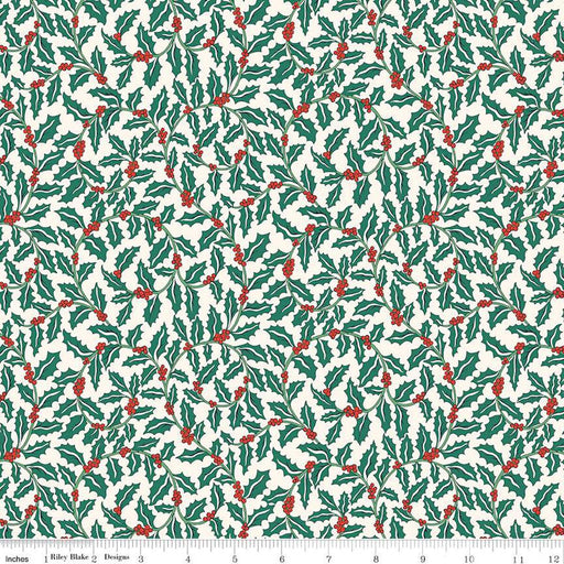 Liberty Quilting Cotton - Festive Greetings - Swirling Holly