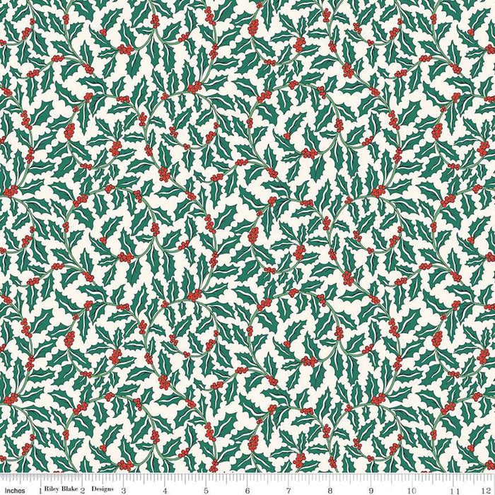 Liberty Quilting Cotton - Festive Greetings - Swirling Holly