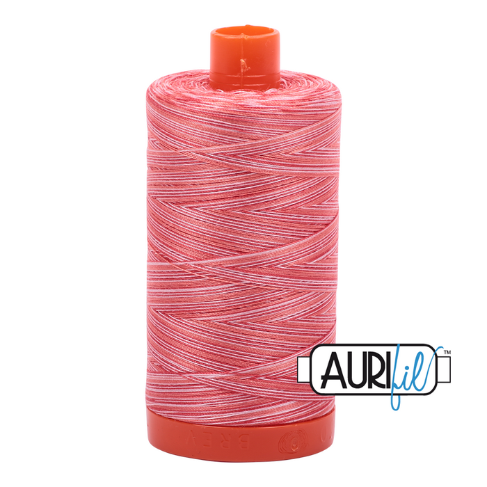 Aurifil Thread - Variegated 50wt 100% cotton - 4668 Strawberry Parfait