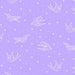 Pattern of white birds and stars on a purple background