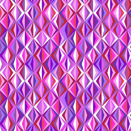 Geometric pattern with pink and purple triangles
