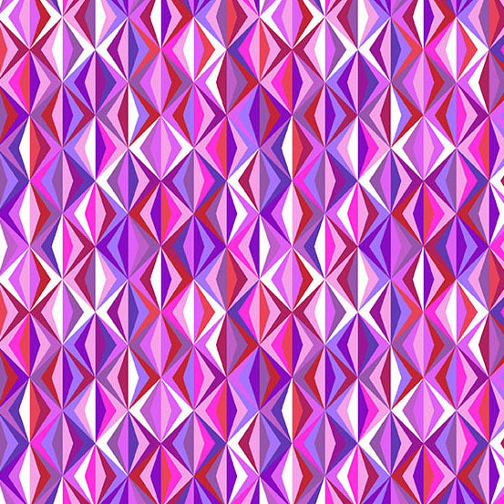 Geometric pattern with pink and purple triangles