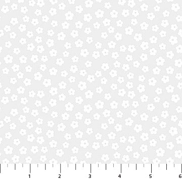 White floral pattern on a gray background