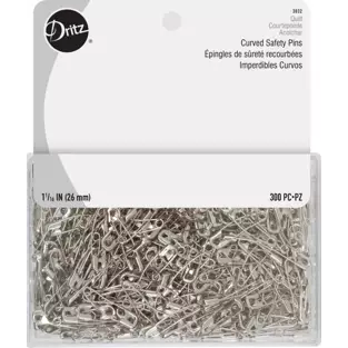 Dritz Curved Safety Pins for basting - Size 1 - 1 1/16" 300 count