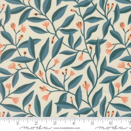 Feather and Forest Bloom by Linn Warme - Foliage Sprouts in Azure