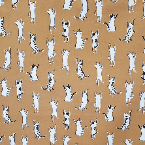 Japanese Cotton Oxford - Cats by Hishiei