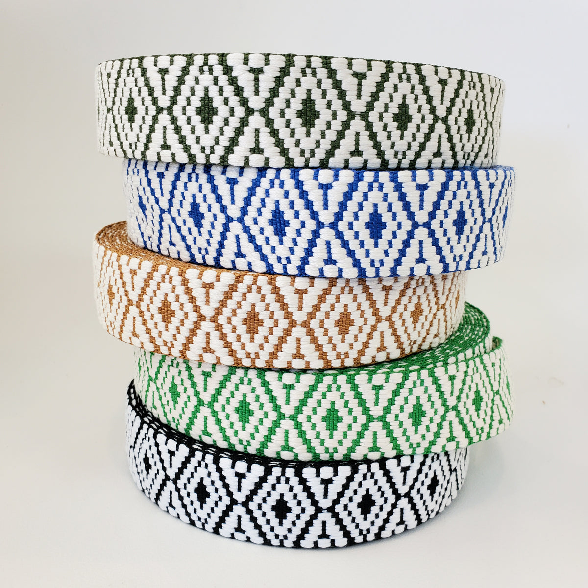 Woven Pattern Webbing - Poly/Cotton 38mm — Fabric Spark