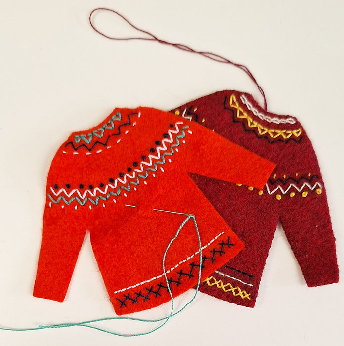 Holiday Ornament Fund Raiser for Michael Garron Hospital - Felt Fair Isle Sweater Ornament