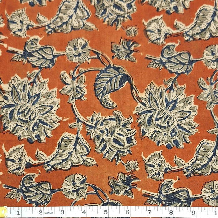 Indian Cotton 2025 - Kalamkari - KAL 06 Indigo on Rust