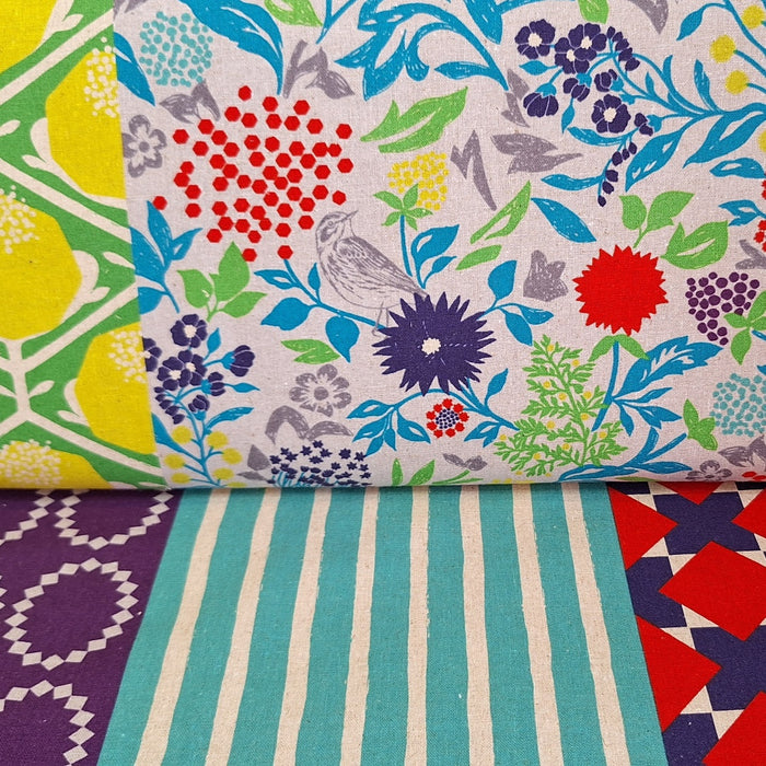 Echino for Kokka - Linen/Cotton Canvas - "And" in multi