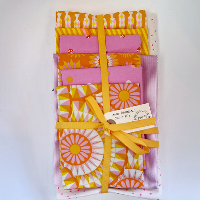 Mod Diamond Quilt Kit - in Pink and Yellow