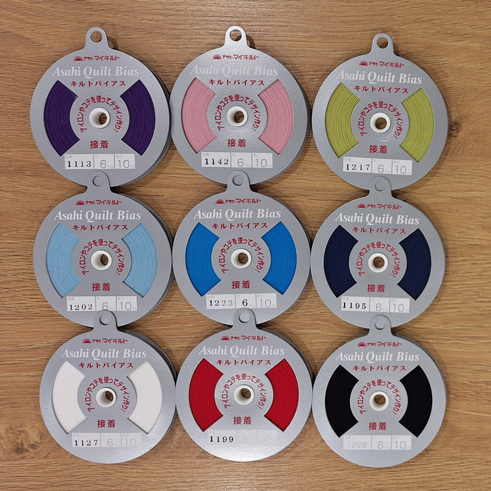 Asahi Fusible Bias - 6mm x 10 metre spool - Choose Your Colour