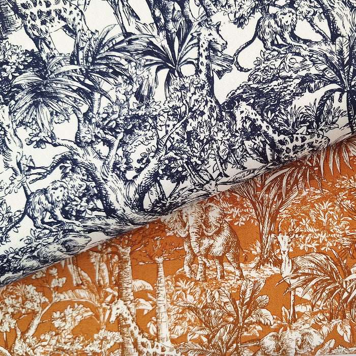 Handworks* Cotton Oxford - Jungle in Dark Navy