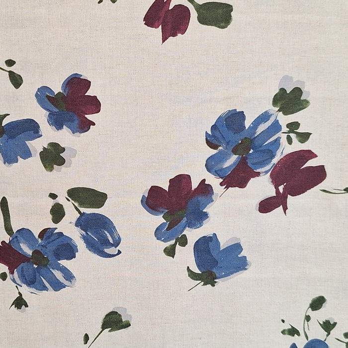 Special Buy - Imported Garment Fabrics - Rich Florals on Cotton Linen Lightweight sheeting