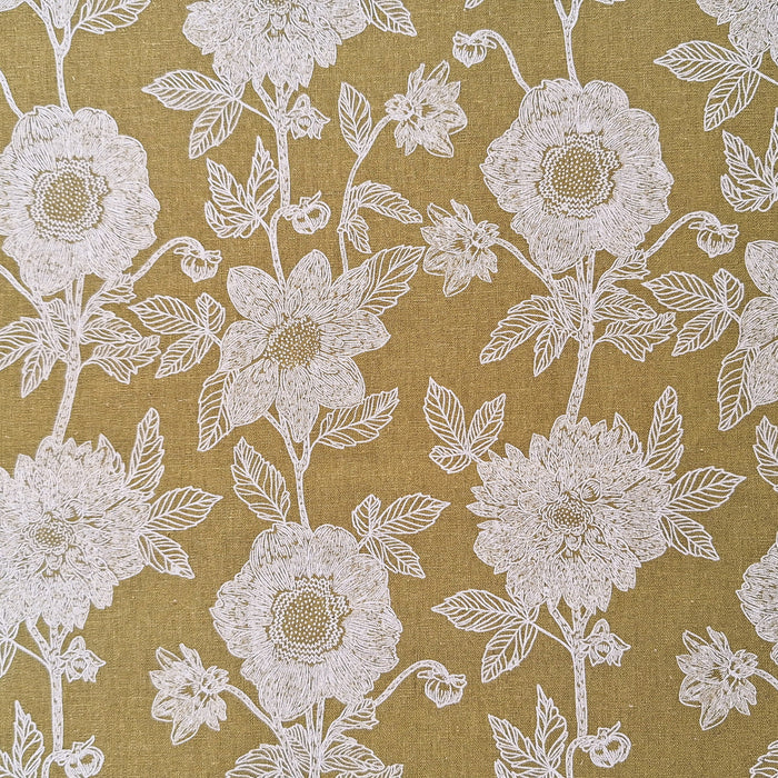 Anna Maria Textiles Silhouette Cotton Linen Blend - Stitched Dahlia in Sun