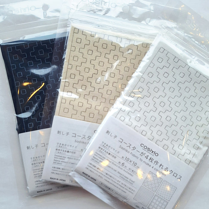 Sashiko Kits - Make 4 coasters - choose your colour