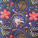 Indian Cotton 2026 - Jaipur Screen Printed Cotton Cambric - Pink curly vine on dark blue