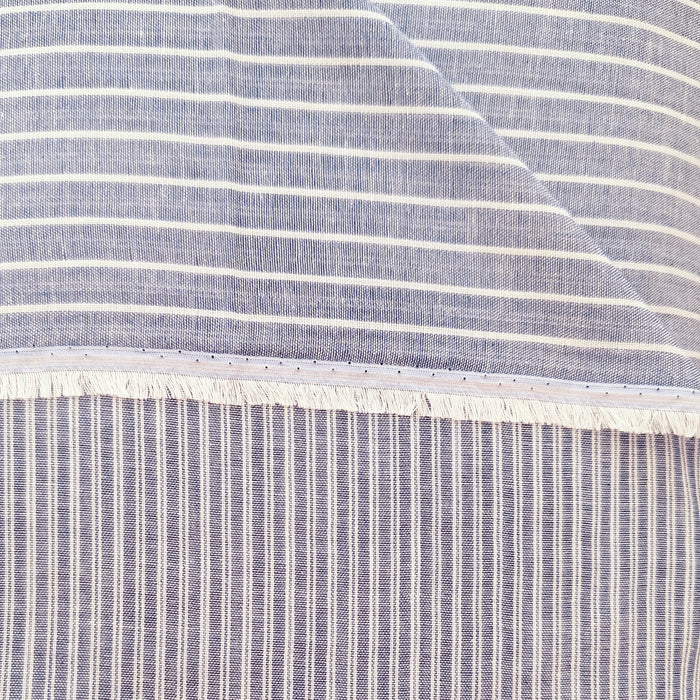 Double Faced Cotton Woven Stripes in Blue