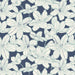 Pattern of light blue flowers on a dark blue background