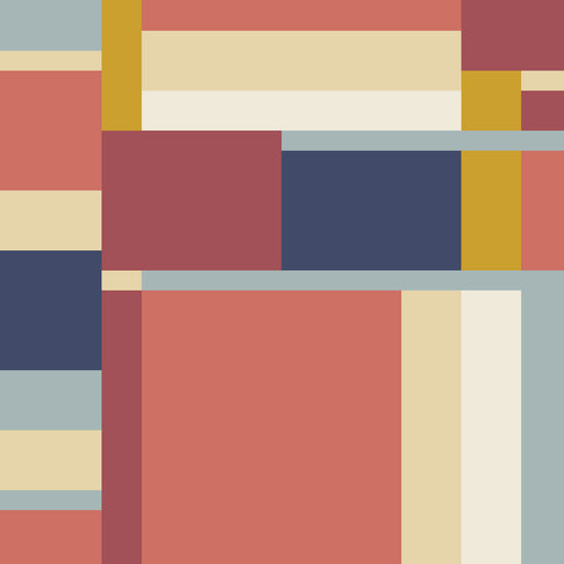 Colorful geometric pattern with squares and rectangles in various colors.
