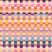 A seamless geometric pattern featuring a grid of colorful square tiles in shades of pink, yellow, orange, purple, teal, and green.