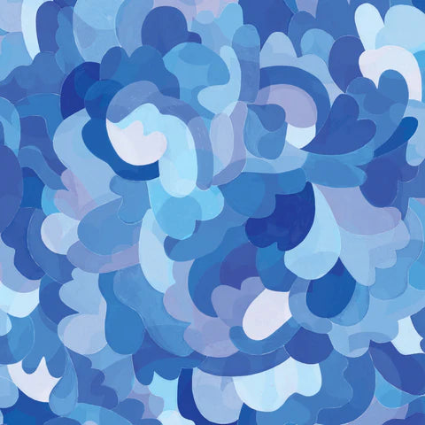 Abstract pattern of blue and purple shapes