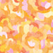 A seamless abstract pattern of overlapping organic shapes in warm tones, including yellow, orange, peach, and soft pink, filling the entire frame.