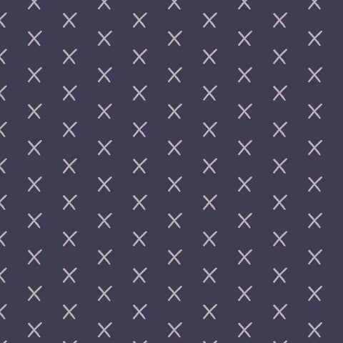 A repeating pattern of small white X marks on a dark navy blue background.