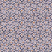 fabric pattern with pale grey flowers with rust coloured centres on a dark grey background