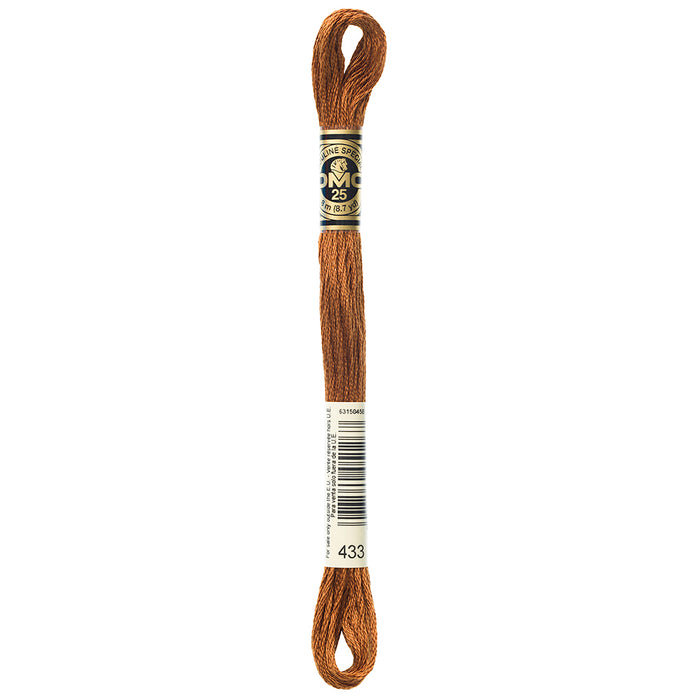 DMC Embroidery Floss - Medium Brown - 433
