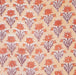 Block Printed Indian Cotton Voile - Peach and Grey Flowers