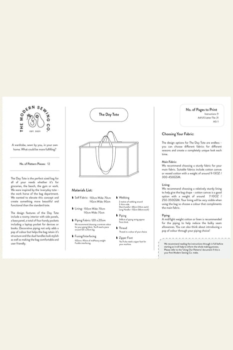 Modern Sewing Co - Day Tote [Digital Download]