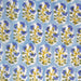 Block Printed Indian Cambric Cotton with Border - Blue Floral with Yellow and Blue border