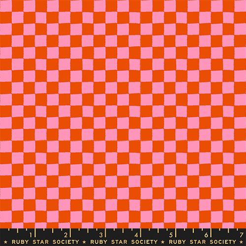 checkerboard in pink and red