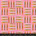 A checkerboard made out of trios of sardines facing up or facing sideways in pink 
