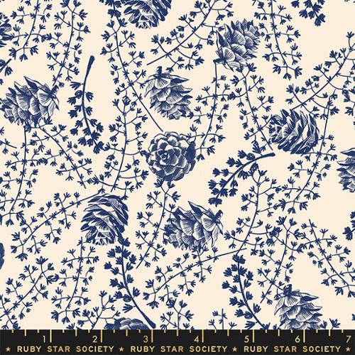 Ruby Star Society - Winter Glow - Forest Pincones in Navy