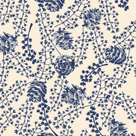 Ruby Star Society - Winter Glow - Forest Pincones in Navy