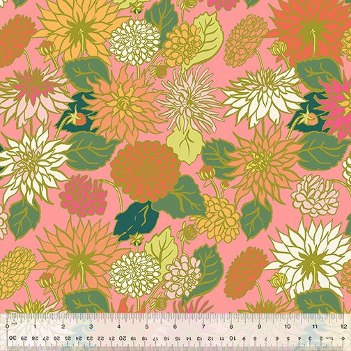 In the Garden by Jennifer Moore - Organic Cotton - Dahlia Love in Petal