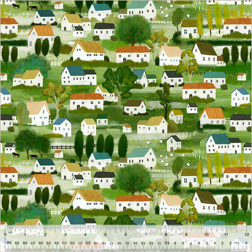 Sunday Drive by Katherine Quinn - Houses in Green