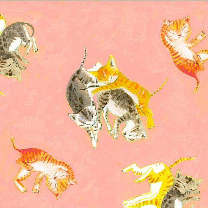 Heather Ross - Heather Ross By Hand - Barn Kittens in Salmon