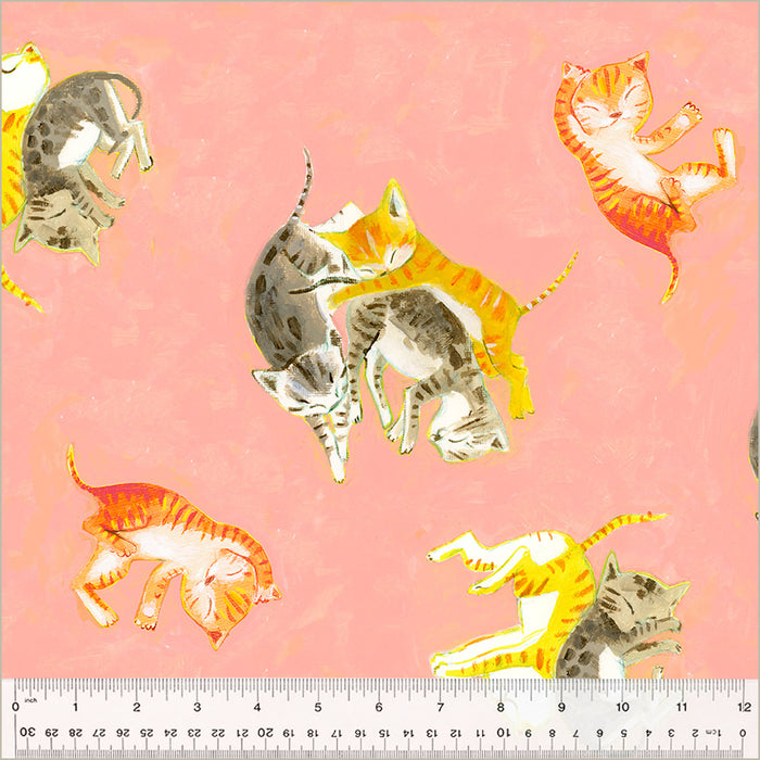 Heather Ross - Heather Ross By Hand - Barn Kittens in Salmon